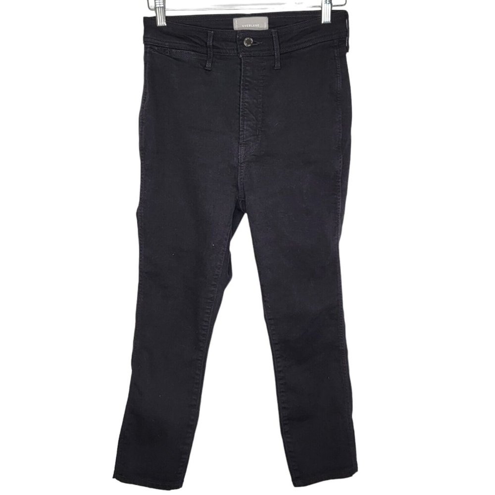 Everlane Size 28 Regular Solid Black The Way High… - image 1